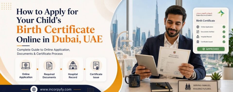Apply for child birth ceriticate online in dubai