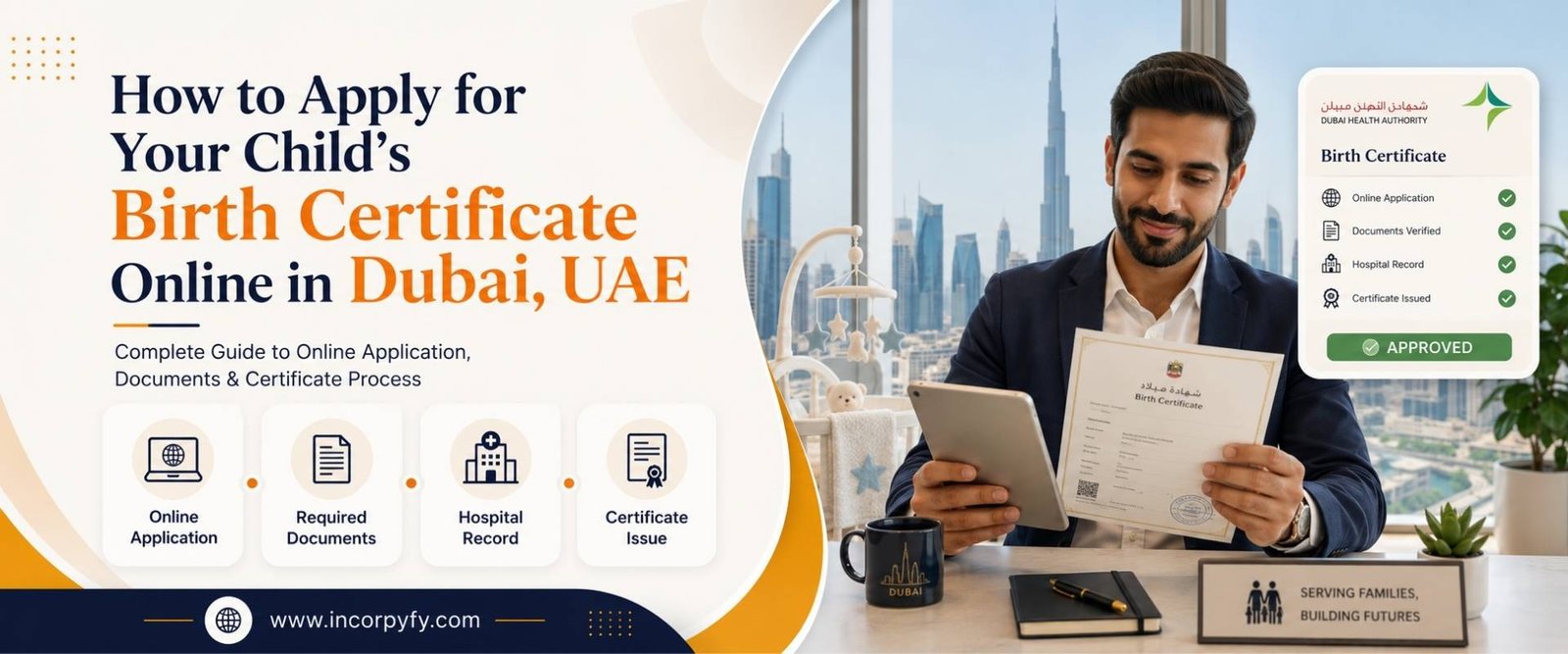 Apply for child birth ceriticate online in dubai