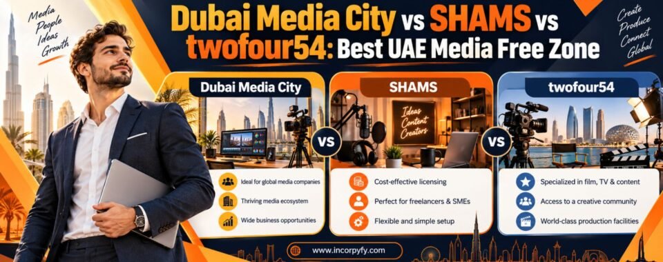 Dubai media city vs Shams vs twofour54 Comparison Guide
