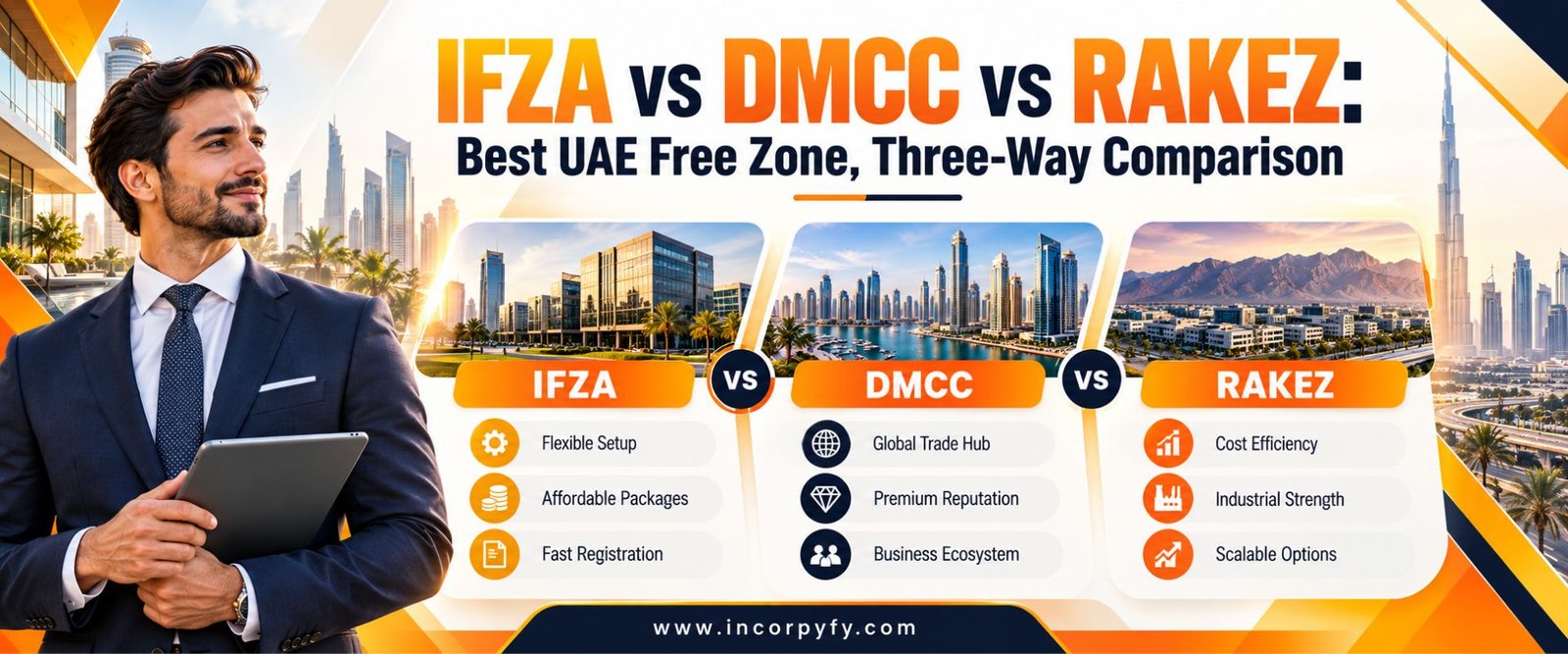 IFZA vs DMCC vs RAKEZ Comparison Guide