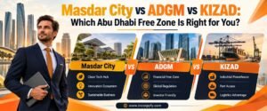 Masdar city vs ADGM vs KIZAD Comparison Guide